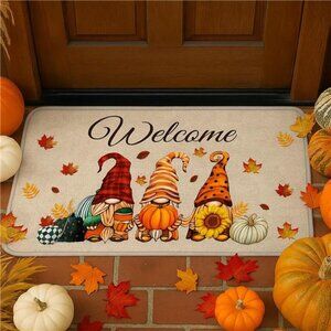Thanksgiving Door Welcome Mat - Gnome